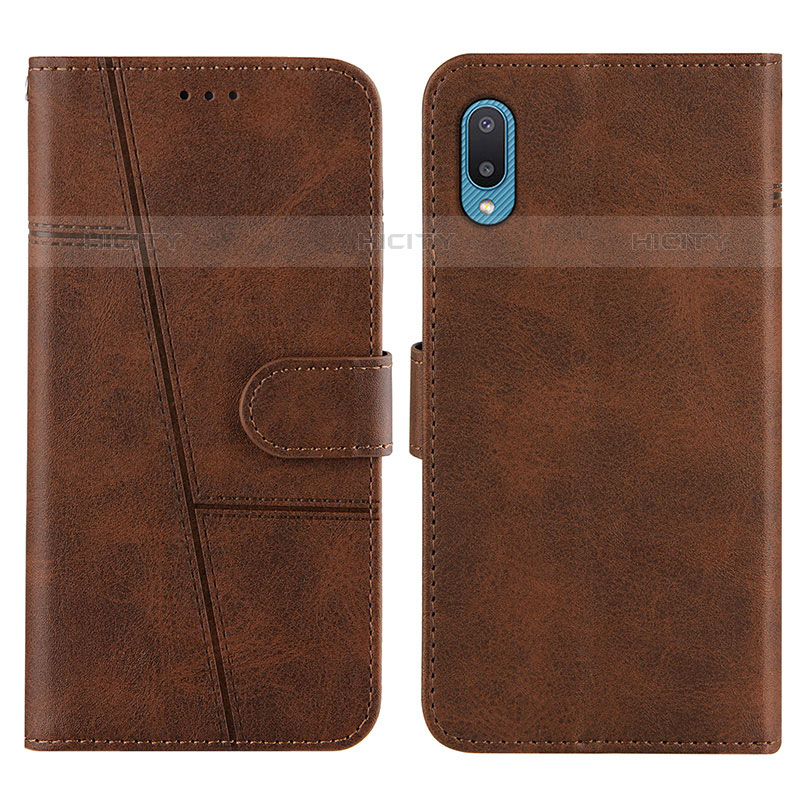 Custodia Portafoglio In Pelle Cover con Supporto Y01X per Samsung Galaxy M02 Marrone