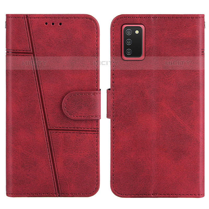 Custodia Portafoglio In Pelle Cover con Supporto Y01X per Samsung Galaxy M02s Rosso