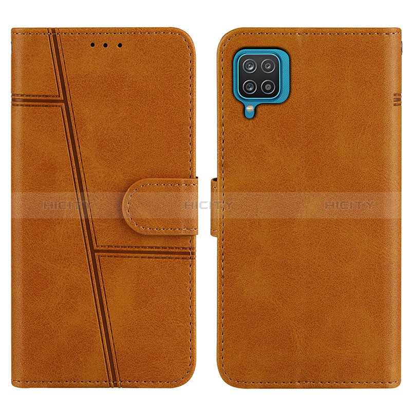 Custodia Portafoglio In Pelle Cover con Supporto Y01X per Samsung Galaxy M12 Marrone Chiaro