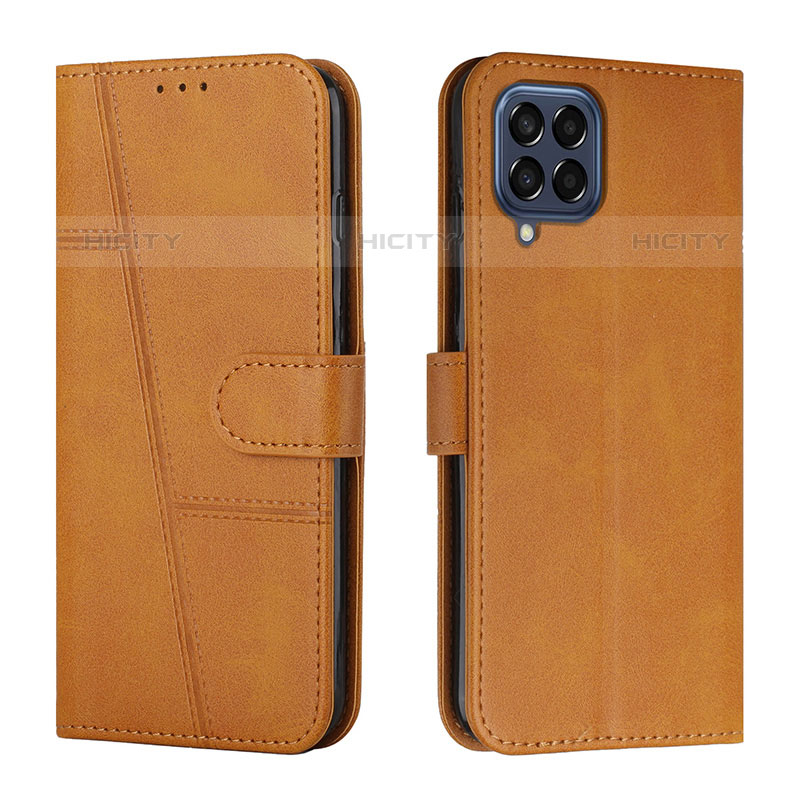 Custodia Portafoglio In Pelle Cover con Supporto Y01X per Samsung Galaxy M53 5G Marrone Chiaro