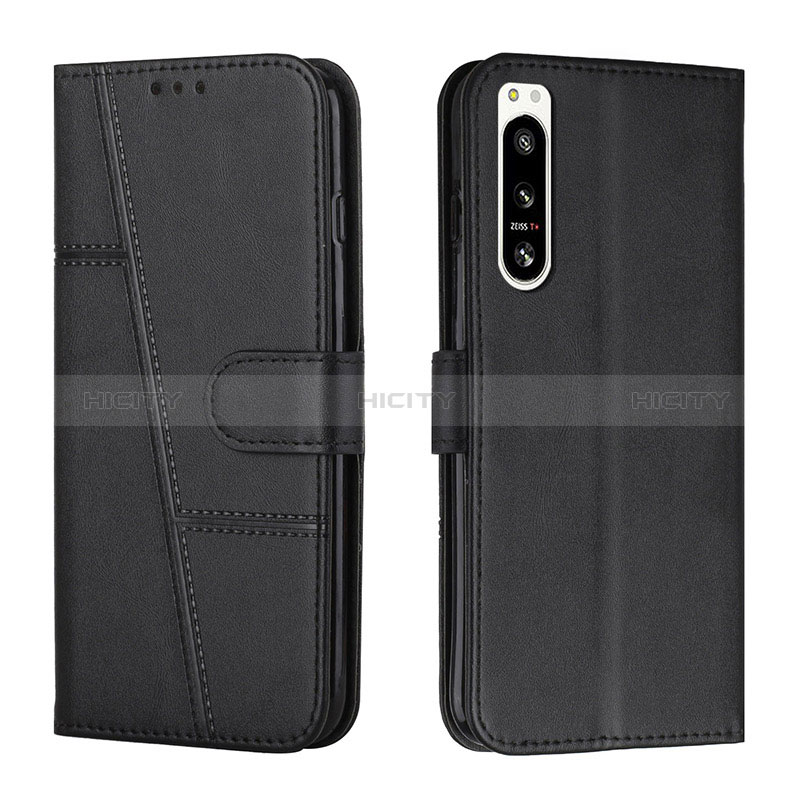 Custodia Portafoglio In Pelle Cover con Supporto Y01X per Sony Xperia 5 IV Nero