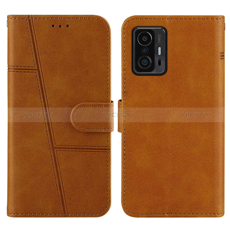 Custodia Portafoglio In Pelle Cover con Supporto Y01X per Xiaomi Mi 11T 5G Marrone Chiaro