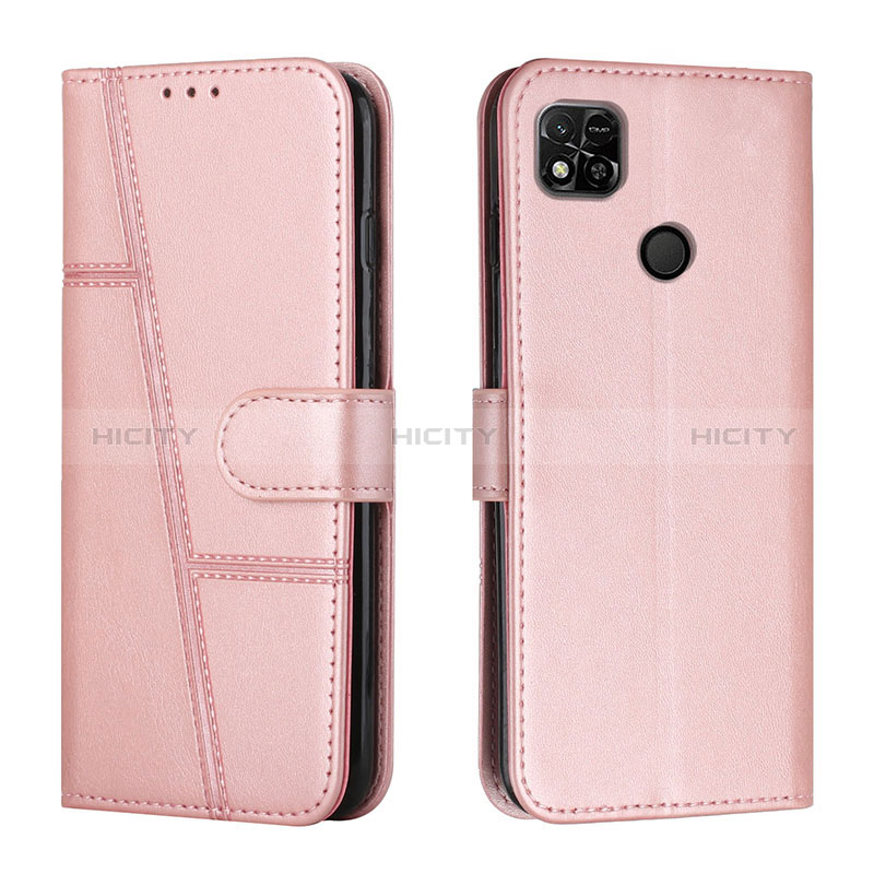 Custodia Portafoglio In Pelle Cover con Supporto Y01X per Xiaomi POCO C3 Oro Rosa