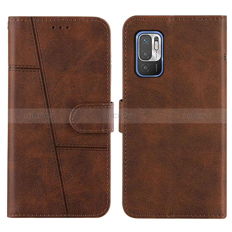 Custodia Portafoglio In Pelle Cover con Supporto Y01X per Xiaomi Redmi Note 10T 5G Marrone