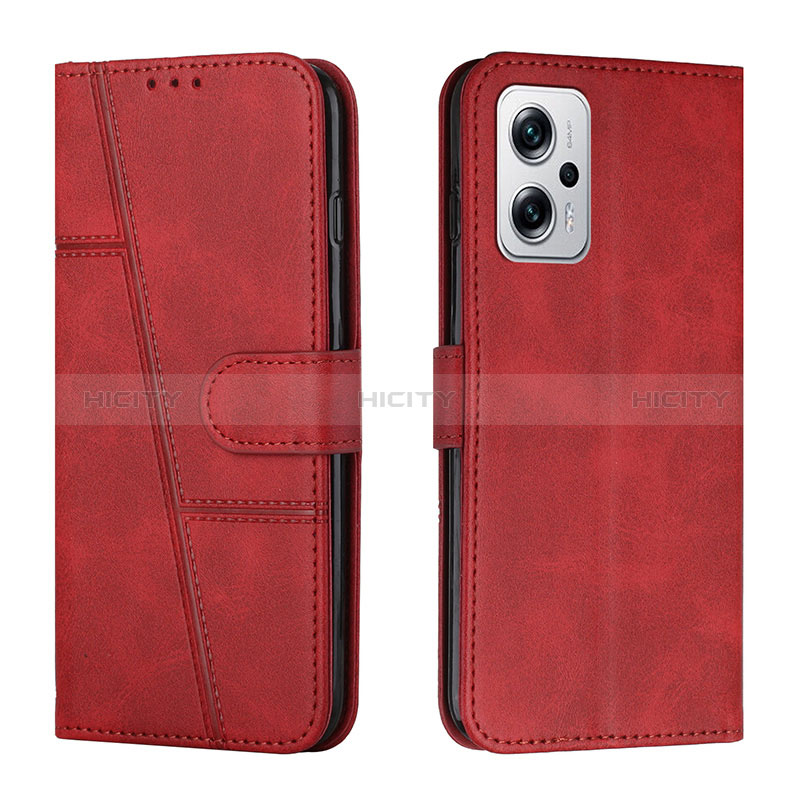 Custodia Portafoglio In Pelle Cover con Supporto Y01X per Xiaomi Redmi Note 11T Pro+ Plus 5G Rosso