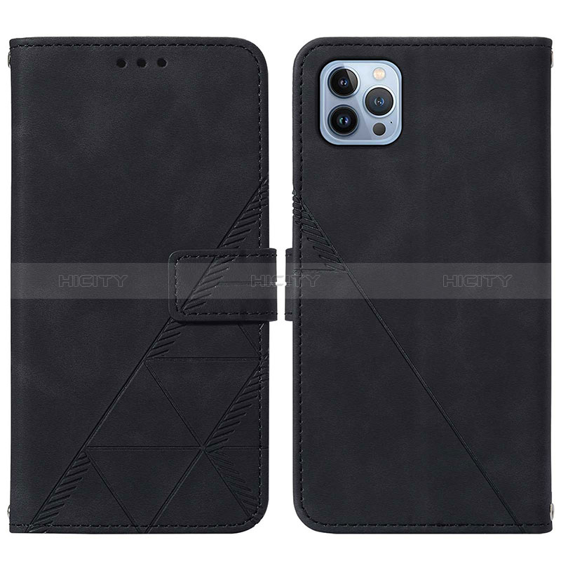 Custodia Portafoglio In Pelle Cover con Supporto Y02B per Apple iPhone 14 Pro Nero