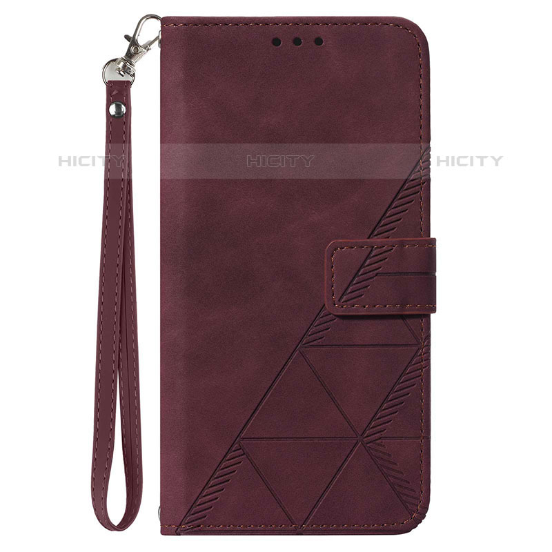 Custodia Portafoglio In Pelle Cover con Supporto Y02B per Google Pixel 8 5G Rosso Rosa