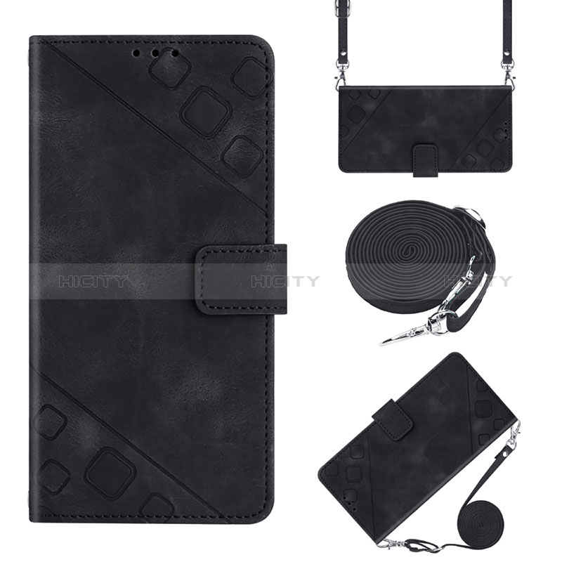 Custodia Portafoglio In Pelle Cover con Supporto Y02B per Huawei Honor X7 Nero