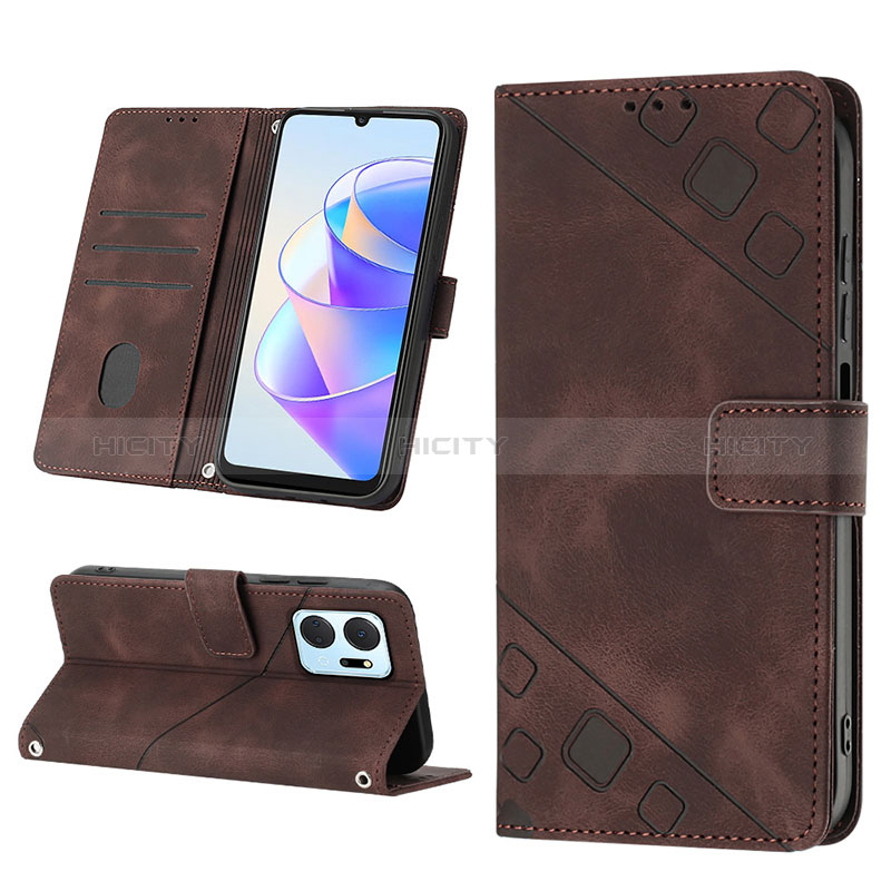 Custodia Portafoglio In Pelle Cover con Supporto Y02B per Huawei Honor X7a