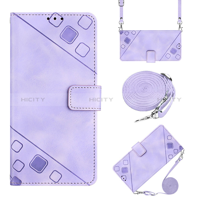 Custodia Portafoglio In Pelle Cover con Supporto Y02B per Huawei Nova Y70 Viola