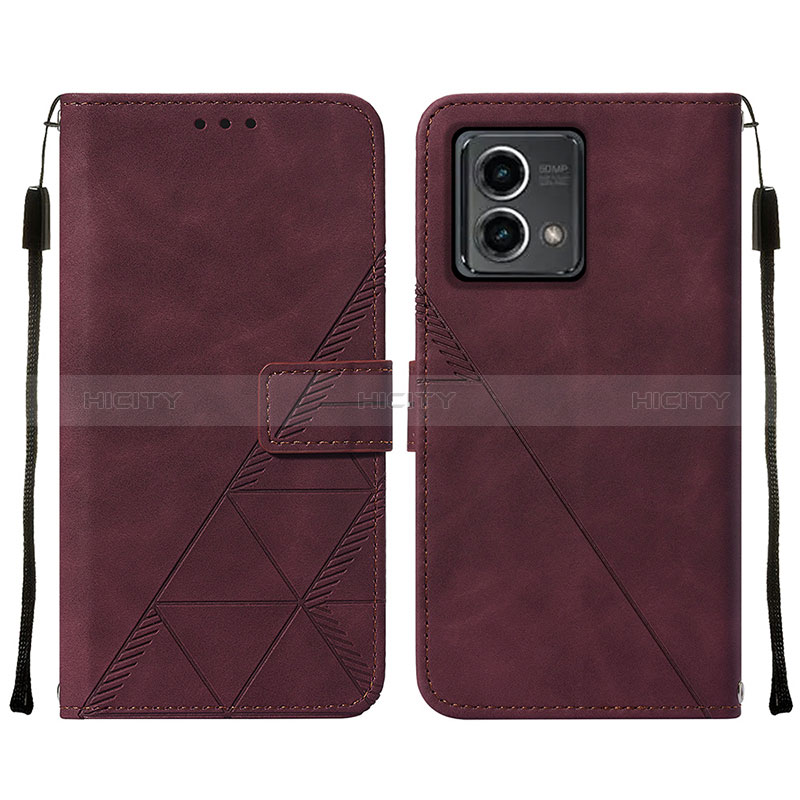 Custodia Portafoglio In Pelle Cover con Supporto Y02B per Motorola Moto G Stylus (2023) 5G Rosso Rosa