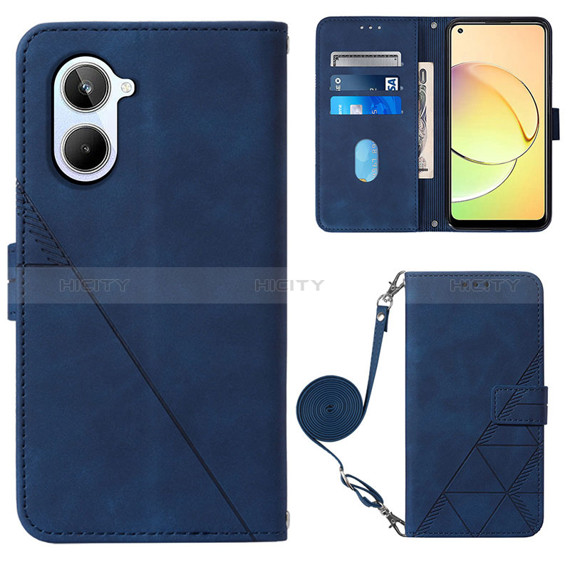 Custodia Portafoglio In Pelle Cover con Supporto Y02B per Realme 10 4G Blu