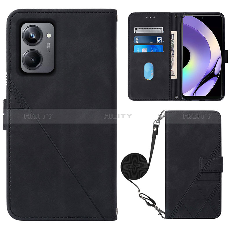 Custodia Portafoglio In Pelle Cover con Supporto Y02B per Realme 10 Pro 5G Nero