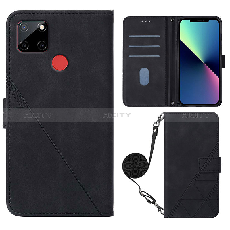 Custodia Portafoglio In Pelle Cover con Supporto Y02B per Realme 7i RMX2193 Nero