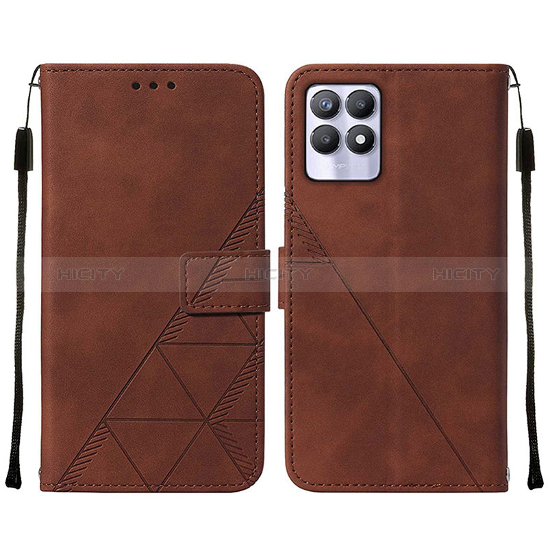 Custodia Portafoglio In Pelle Cover con Supporto Y02B per Realme 8i Marrone