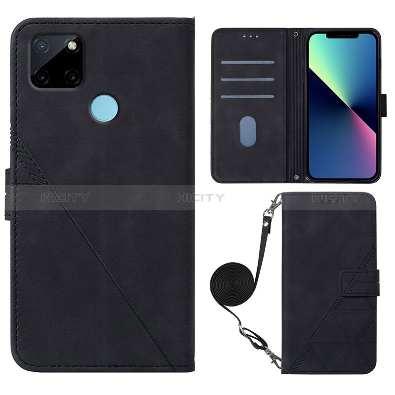 Custodia Portafoglio In Pelle Cover con Supporto Y02B per Realme C21Y Nero