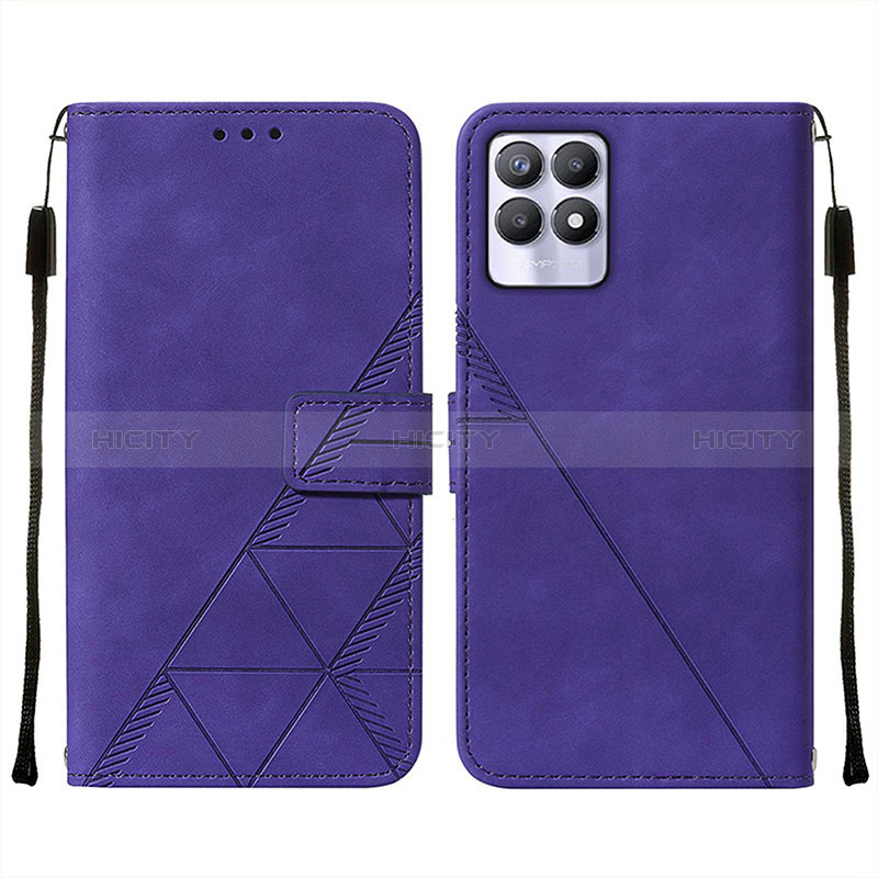 Custodia Portafoglio In Pelle Cover con Supporto Y02B per Realme Narzo 50 4G Viola