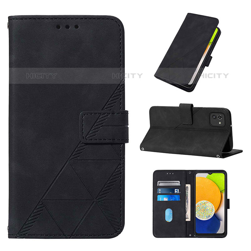 Custodia Portafoglio In Pelle Cover con Supporto Y02B per Samsung Galaxy A03