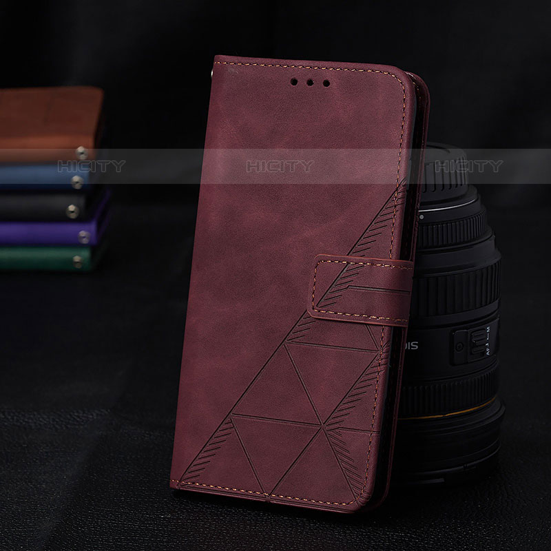 Custodia Portafoglio In Pelle Cover con Supporto Y02B per Samsung Galaxy A03 Rosso Rosa