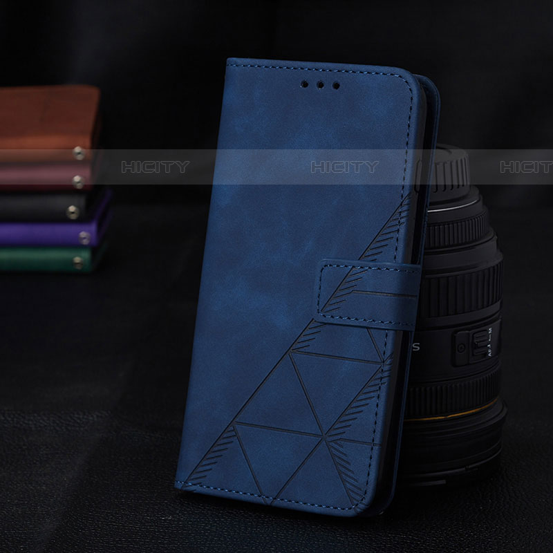 Custodia Portafoglio In Pelle Cover con Supporto Y02B per Samsung Galaxy A03s Blu