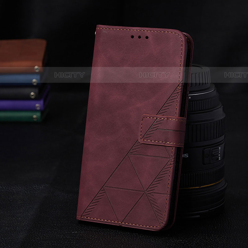 Custodia Portafoglio In Pelle Cover con Supporto Y02B per Samsung Galaxy A03s Rosso Rosa