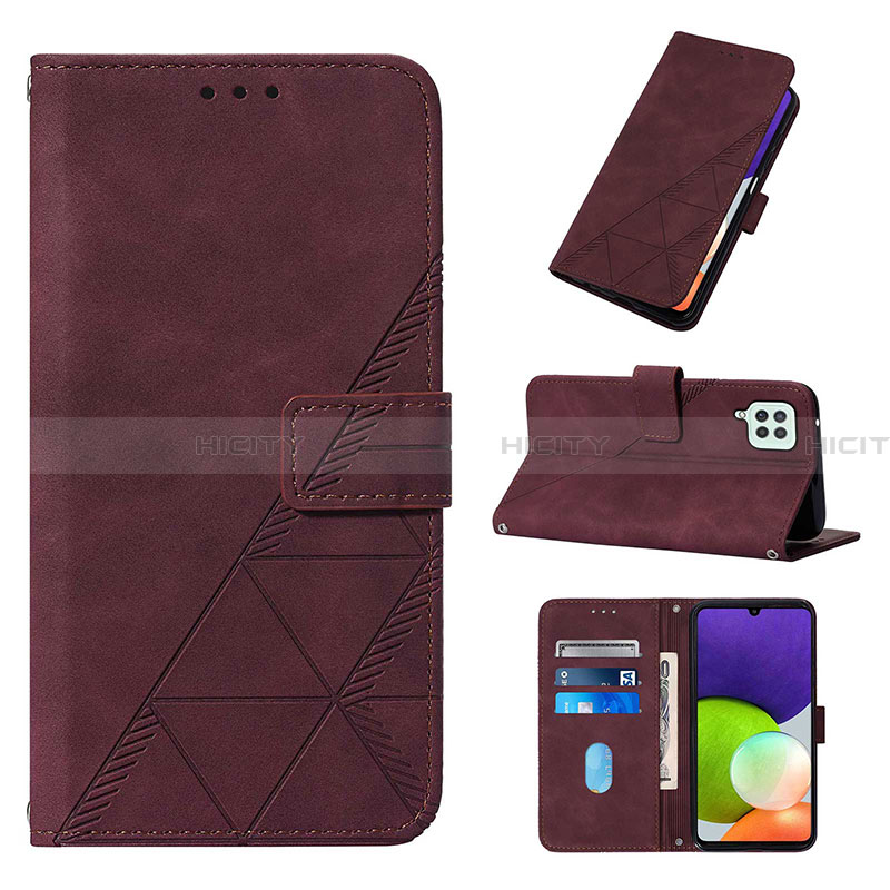 Custodia Portafoglio In Pelle Cover con Supporto Y02B per Samsung Galaxy A22 4G