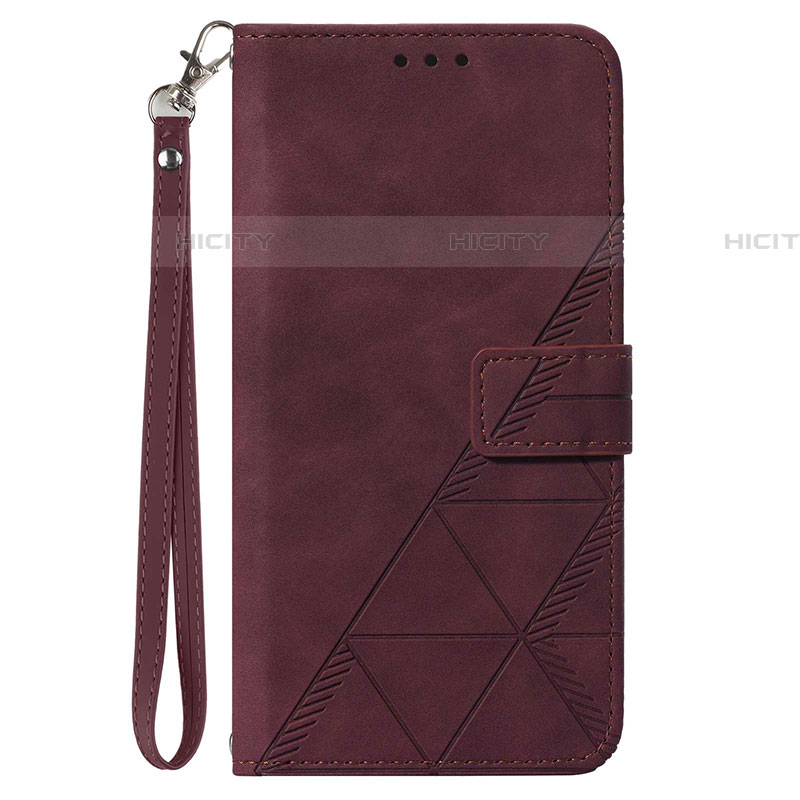 Custodia Portafoglio In Pelle Cover con Supporto Y02B per Samsung Galaxy A73 5G Rosso Rosa