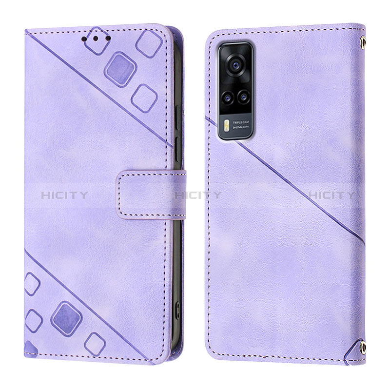 Custodia Portafoglio In Pelle Cover con Supporto Y02B per Vivo Y53s NFC Lavanda