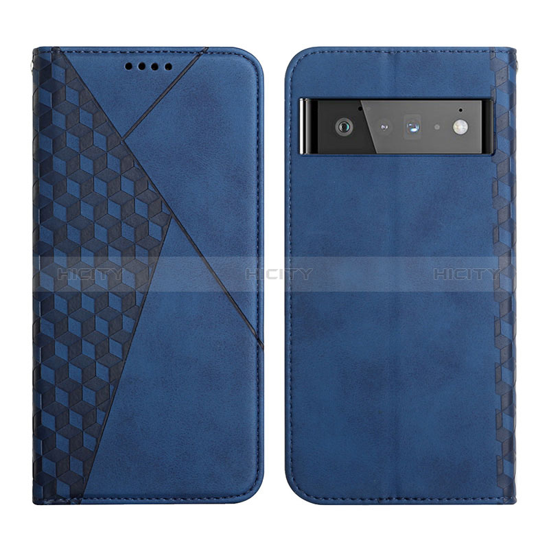 Custodia Portafoglio In Pelle Cover con Supporto Y02X per Google Pixel 6 Pro 5G Blu