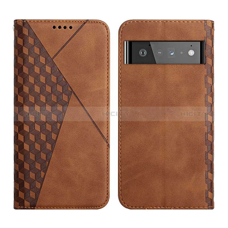 Custodia Portafoglio In Pelle Cover con Supporto Y02X per Google Pixel 6 Pro 5G Marrone