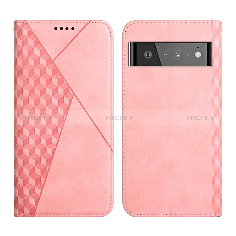 Custodia Portafoglio In Pelle Cover con Supporto Y02X per Google Pixel 6 Pro 5G Oro Rosa