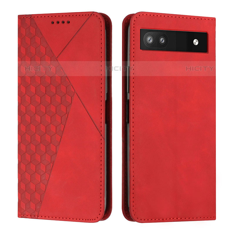 Custodia Portafoglio In Pelle Cover con Supporto Y02X per Google Pixel 6a 5G Rosso