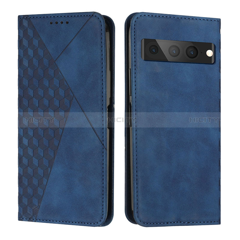 Custodia Portafoglio In Pelle Cover con Supporto Y02X per Google Pixel 7 Pro 5G Blu