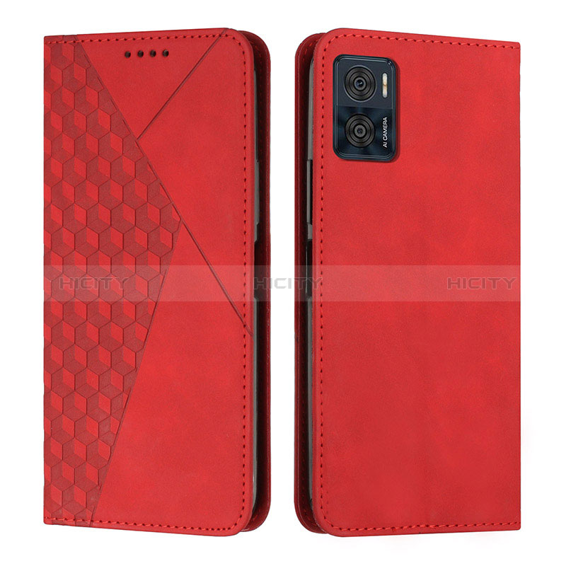 Custodia Portafoglio In Pelle Cover con Supporto Y02X per Motorola Moto E22i Rosso