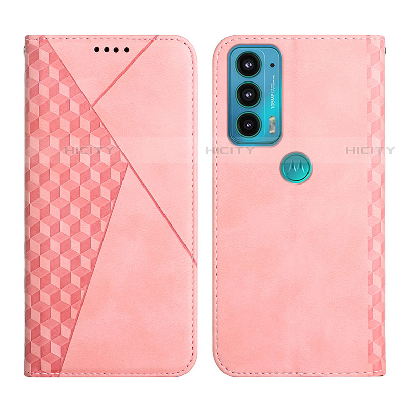 Custodia Portafoglio In Pelle Cover con Supporto Y02X per Motorola Moto Edge 20 5G Oro Rosa