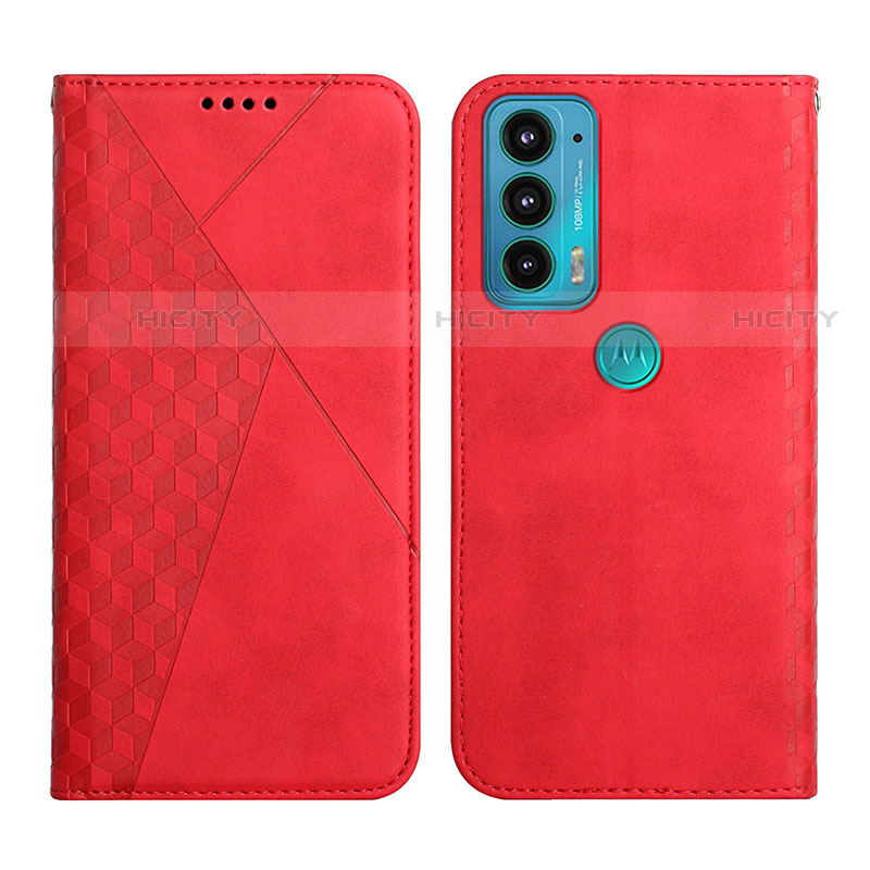 Custodia Portafoglio In Pelle Cover con Supporto Y02X per Motorola Moto Edge 20 5G Rosso