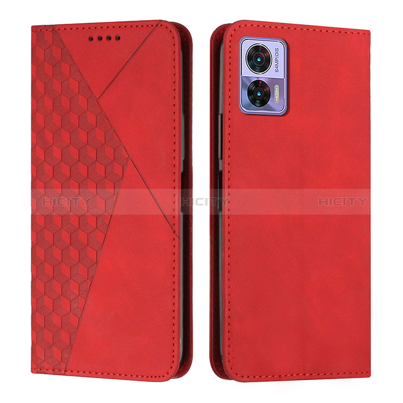 Custodia Portafoglio In Pelle Cover con Supporto Y02X per Motorola Moto Edge 30 Neo 5G Rosso