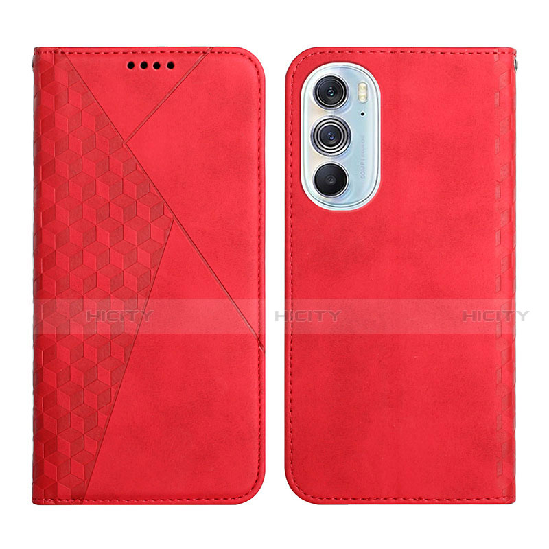 Custodia Portafoglio In Pelle Cover con Supporto Y02X per Motorola Moto Edge 30 Pro 5G Rosso