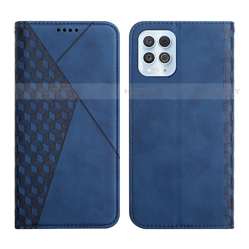 Custodia Portafoglio In Pelle Cover con Supporto Y02X per Motorola Moto Edge S 5G Blu