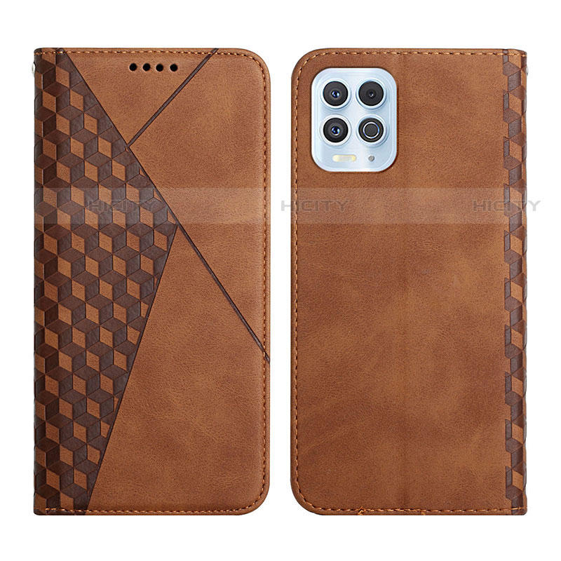 Custodia Portafoglio In Pelle Cover con Supporto Y02X per Motorola Moto Edge S 5G Marrone