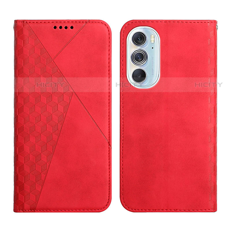 Custodia Portafoglio In Pelle Cover con Supporto Y02X per Motorola Moto Edge X30 5G Rosso