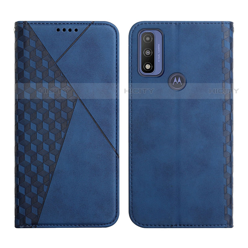 Custodia Portafoglio In Pelle Cover con Supporto Y02X per Motorola Moto G Pure Blu