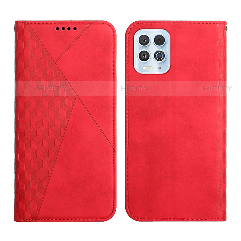 Custodia Portafoglio In Pelle Cover con Supporto Y02X per Motorola Moto G100 5G Rosso