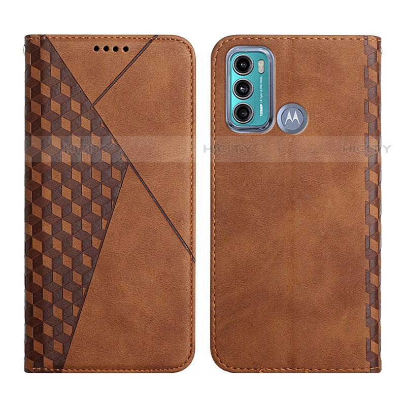 Custodia Portafoglio In Pelle Cover con Supporto Y02X per Motorola Moto G40 Fusion Marrone