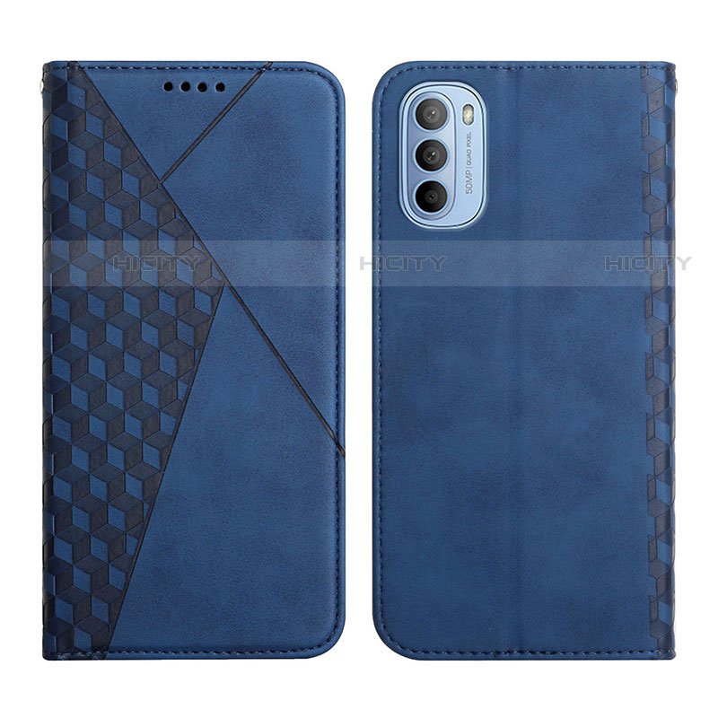 Custodia Portafoglio In Pelle Cover con Supporto Y02X per Motorola Moto G51 5G Blu