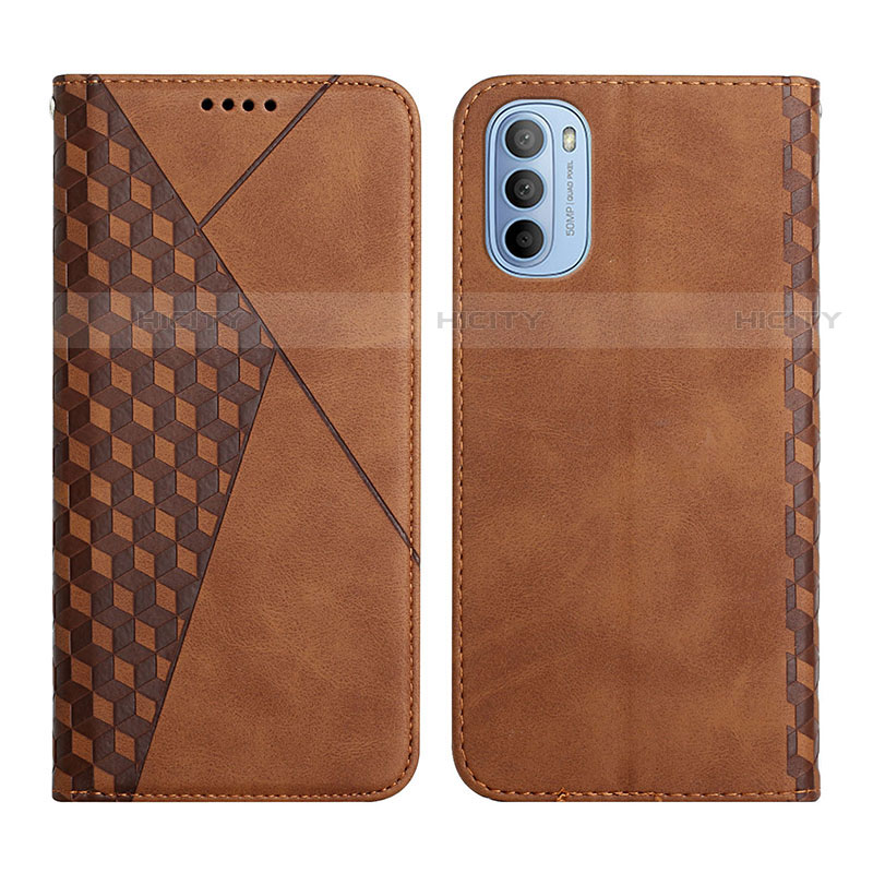 Custodia Portafoglio In Pelle Cover con Supporto Y02X per Motorola Moto G51 5G Marrone