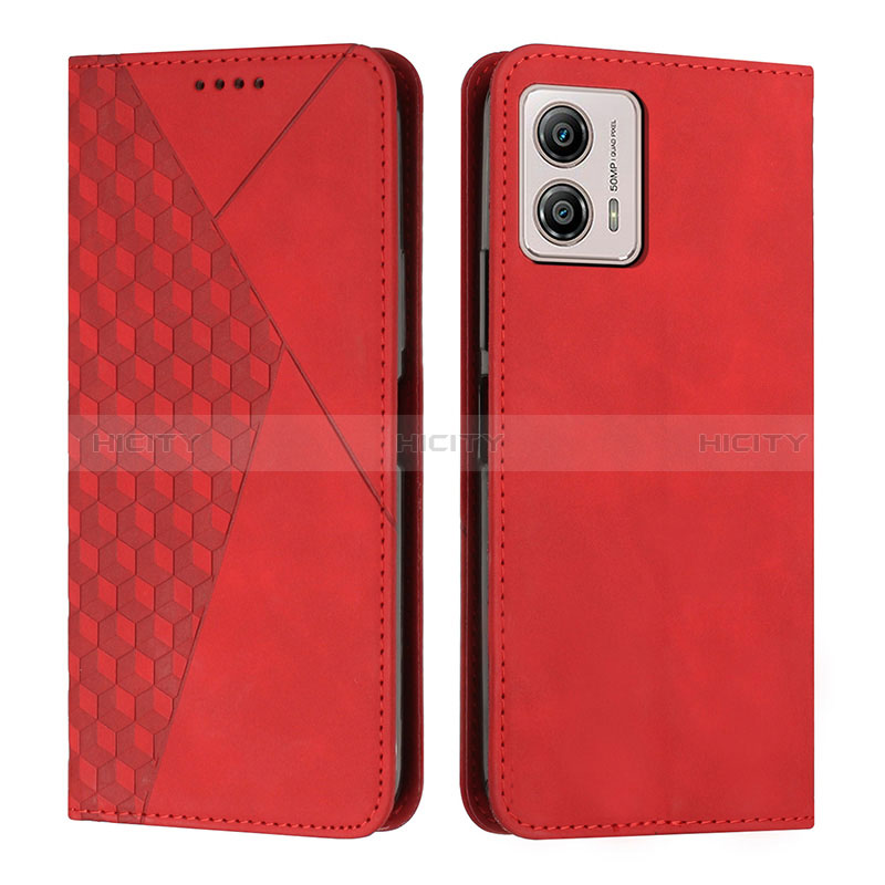 Custodia Portafoglio In Pelle Cover con Supporto Y02X per Motorola Moto G53j 5G Rosso