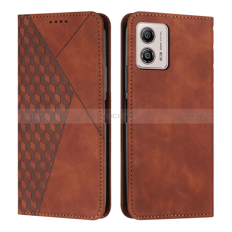 Custodia Portafoglio In Pelle Cover con Supporto Y02X per Motorola Moto G53y 5G Marrone