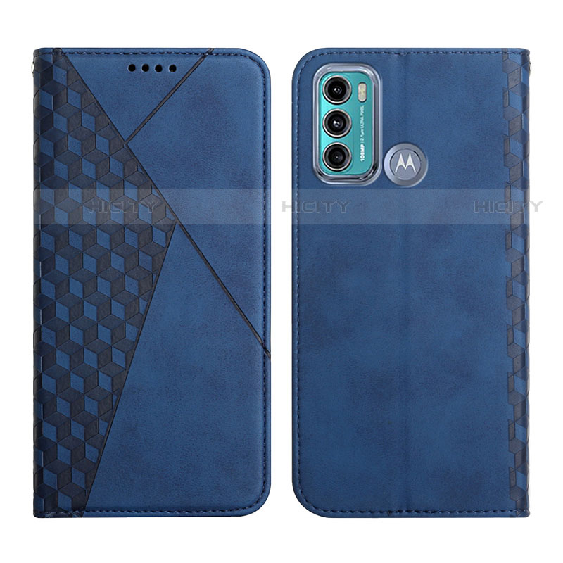 Custodia Portafoglio In Pelle Cover con Supporto Y02X per Motorola Moto G60 Blu