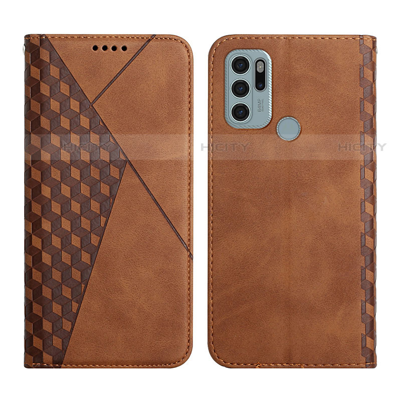 Custodia Portafoglio In Pelle Cover con Supporto Y02X per Motorola Moto G60s Marrone